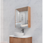Solid timber flute mirror cabinet 600
